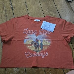 Orange Cowboy Graphic Kids T-Shirt ❤️